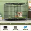 Jaula para perros de uso doméstico, jaula plegable de metal para interiores para perros Teddy, jaula pequeña para perros con inodoro, espacio amplio, jaula para mascotas para montar en coche