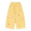 Pantalones para CaminarRopa Infantil Ningli Pantalones Cargo Bordados para Niñas Delgados 2026 Verano Pantalones Anchos Sueltos para Niños