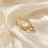 Moderna Hebilla de Doble Fila Chapada en Oro de 18 Quilates con Madreperla de Lujo Ligero Hebilla de Perla Accesorios Conector para Joyería DIY Hebilla de Pulsera