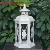Cabaña de Cuento de Hadas Retro Estilo Europeo Hierro Hueco Arte Decoración de Jardín Hogar Artículos Linterna de Viento Portavelas Adornos y Otros