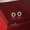 Versión Mini~Plata Chapada en Oro de 14K con Circonita Microincrustada, Aretes Redondos de Botón Simples para el Uso Diario de Viajero, Pequeños Accesorios