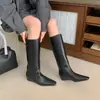 Botas Chelsea de caña recta, hasta la rodilla, nuevo estilo 2026, elegantes, con tacón oculto, caña ancha, botas de montar altas