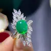 Venta Directa de Fábrica Anillo Pendientes de Plata S925 Batata Pequeña Ópalo Verde Popular Regalo para Novia Regalo para Mejor Amiga Nuevo Modelo Mujeres Fábrica