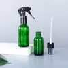 Botella Boston verde de vidrio oscuro para aceite esencial de 30 ml, botella con gotero para aceite esencial, botella desinfectante en stock, venta al por mayor