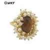 MPR071 anillo grande exagerado de perla artificial de piedra preciosa de color natural clásico se puede usar como anillo de fiesta Joyería