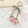 Estilo Pastoral Fresco Floral Tridimensional Fresa Colgante para Teléfono Funda para Auriculares Accesorio Ins Llavero de Coche Cadena Colgante