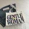 Novo Cartoon Impresso Lona Grande Capacidade Sacola Meninas Ins Portátil Outgoing Commuter Shopping Bag