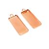 Acero inoxidable rectangular transfronterizo para comercio exterior con anillo para colgar, colgante rectangular para gema, accesorios de joyería DIY