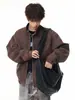 Jaqueta de Motociclista de Couro PU com Gola Alta Desconstruída Americana Masculina Outono Nova Chegada Marca Tendência Design Elevado Streetwear Cool de Malandro Jaqueta de Couro Peça de Roupa Exterior