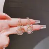 Pendientes de Flor de Rosa con Circón Hueco de Moda para Mujer, Pendientes de Celebridad de Internet Exquisitos de Nicho de Gama Alta, Nuevos Accesorios para Orejas de Lujo Ligero de Moda