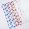 Collar Colgante Cadena de Cuentas Día de la Independencia de EE. UU. Collares de Cuentas de Plástico al por Mayor Día Nacional de EE. UU. Suministros para Fiestas