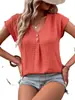 Ropa de mujer de comercio exterior de primavera y verano de 2023. Amazon desea transfronterizo. Nueva camiseta europea y americana de color sólido con hebilla retorcida. Moda de manga corta para mujer.