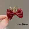 Presilha de Cabelo Laço Veludo Vermelho Ano Novo 2026 para Mulheres, Presilha Lateral, Presilha para Franja, Mini Grampo de Cabelo, Acessório de Cabelo