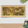Rompecabezas de 1000 Piezas Escena del Río Qingming 98x34 Marco 98x38 Pintura de los Mil Li de Ríos y Montañas Marco de Madera Maciza de 2000 Piezas para Colgar en la Pared