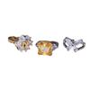 Anillo de mariposa con gema de color hada, chapado en oro blanco de 18 quilates, circonita cuadrada de 2 quilates, lleno de diamantes, anillo dulce ajustable