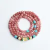 Pulsera de Ágata Natural de 108 Cuentas Retro para Mujer Calcedonia Transferencia de Fortuna DIY Joyería Pulsera Cuentas Al por Mayor