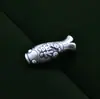 Nuevas Piezas de Cuerda de Agujero Recto 3D Pez Dinero Palabra de Bendición Nube Auspiciosa Moneda de Cobre Pulsera de Pez Accesorios de Plata Retro 999 para Bisutería DIY