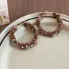 Pendientes Colgantes Redondos Geométricos Tejidos con Hilo de Aguja Plateada Pendientes de Moda Europeos y Americanos Pendientes de Diseño Nicho para Mujeres