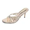 Sandalias de Influencer Adelgazantes de Moda Punta Abierta Estilo Francés Impresionantes Elegantes Verano Tacones Altos Tacones Finos Nuevo Modelo 2026 Sexy
