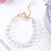 Nuevo Pulsera Sencilla de Cristal Blanco Facetado para Mujer, Fresco y Exquisito Diseño Original Pulsera de Perlas Hecha a Mano Venta al por Mayor