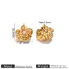 Colgante de Flor de Acero Inoxidable de Alta Gama para Collar DIY para Mujeres, Diseño de Nicho de Lujo Ligero con Incrustaciones de Perla, Versátil
