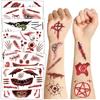 Adesivo de Tatuagem Novo de Halloween Transfronteiriço Alto Padrão Realista Horror Cicatriz Falsa Cicatriz Tatuagem Temporária Adesivo para Homens e Mulheres