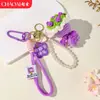 Mini Ramo Nuevo Día del Maestro con Cadena de Perlas y Llavero de Doble Cuerda, Crochet Hecho a Mano, Regalo para Maestros en el Día del Maestro