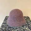 Chapéu bucket de lã marrom visual de alta qualidade faz o rosto parecer menor inverno lã de alpaca lã de ovelha mistura feminino grosso quente