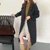 Otoño/Invierno Nuevo Estilo Lujo Ligero Estilo Old Money Abrigo Largo de Lana Doble Cara para Mujer Invierno Delgado