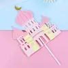 Decoración de Pastel Feliz Cumpleaños para Niños Enchufe Estilo Celebridad de Internet Castillo Molino de Viento Globo Año del Bebé Adornos para Hornear Bandera