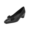 Zapatos planos de estilo retro con lazo para mujer, para el otoño de 2026, tipo slip-on para el trabajo, puntera cuadrada, versátiles zapatos Mary Jane
