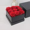 Amazon Transfronterizo Cubo de Abrazo de Flores Preservadas Corazón Rojo en Forma de Rosa Cubo Redondo Producto Terminado Caja de Regalo Personalizada para el Día de San Valentín Chino