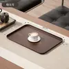Bandeja imitación madera, bandeja de té rectangular retro estilo chino nuevo, bandeja para servir, bandeja de almacenamiento para juego de té de café, postre, bocadillos