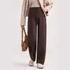 Pantalones banana de maternidad de tiro alto con soporte para la barriga, pantalones largos holgados de pierna ancha con cordón para otoño e invierno con efecto de caída, adecuados para que las mujeres embarazadas los usen como pantalones casuales durante el embarazo