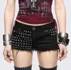 Moda Transfronteriza Y2K Estilo Punk Milenio Chica Caliente Retro Pantalones Cortos de Mezclilla para Mujer Estilo Callejero Americano con Borlas y Pedrería