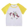 Nova roupa infantil camiseta de verão infantil de manga curta meninos e meninas Camiseta básica raglan camiseta infantil de meia-manga top infantil