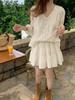 Corea del Sur chic2025 primavera y otoño industria pesada reductor de edad camisa fresca traje falda cintura alta ropa de mujer