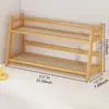 Rack de Armazenamento de Rattan Ins Creme Antigo Dupla Camada Mesa Dormitório Quarto Escritório Cozinha Porta Copos