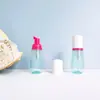 Botella cónica translúcida verde PET de 60 ml en stock, botella dispensadora de espuma para limpiador facial, botella dispensadora tipo prensa para pasta de dientes