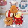 Lindo llavero colgante de peluche de hamburguesa, hot dog, pata de pollo, muñeco, boutique, máquina de garras, muñeco, adornos para mochila, venta al por mayor