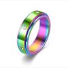 Anillo de pareja popular de acero inoxidable de Amazon con diamantes incrustados giratorio para hombre anillo de acero de titanio anillo