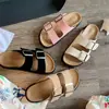 2025 Nuevas Chanclas Gruesas Casuales Birkendish para Cuatro Estaciones Conjunto de Mujer Moda Hebilla Cuadrada Doble Correa Chanclas Antideslizantes