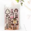 Pacote de adesivos de fantasia e troca de rosto de desenho animado, 6 folhas, com um design fofo de menina Lolita, para scrapbooking DIY e decoração de cartões, atacado