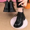 Nuevos Zapatos de Mujer Otoño/Invierno 2026 Botas tipo Martin con Forro de Piel Suave Zapatos Planos de Piel con Puntera Redonda Estilo Británico Botines de Piel Suave