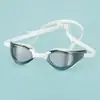 En Stock Gafas de Natación Profesionales de Carreras Unisex de Marco Grande para Niños y Adultos, Coloridas, Alta Definición, Chapadas, Impermeables, Antivaho