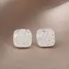 Pendientes Cuadrados de Cristal con Aguja de Plata S925 de Diseño Exquisito, Pendientes Versátiles, Joyería para Orejas de Lujo Ligero de Influencer de Moda Coreana