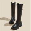 Botas Altas de Plataforma de Punta Redonda y Tacón Grueso de Moda para Mujer, Botas Western de Invierno para Montar, Estilo Ins