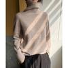 Suéter de Punto de Lana sin Costuras de una Sola Pieza para Mujer, Top Básico de Cuello Alto, Nuevo Suéter de Punto Ajustado para Otoño