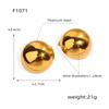 Moda Minimalismo de Viajero Personalidad Nicho Joyería Geométrica Casual Cara Brillante Diseño de Bola Acero de Titanio Chapado en Oro Pendientes