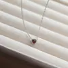 Cadena Exquisita de Corazón para Clavícula de Lujo Ligero Estilo Francés Ins Nicho Dulce Versátil Mini Corazón de Zirconia Acero de Titanio Collar para Mujer